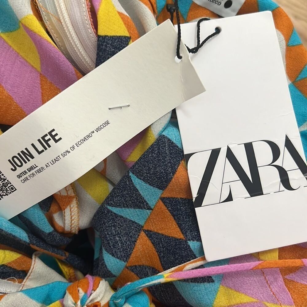 NWT ZARA AZETC PRINT HALTER BACK MAXI DRESS SIZE S‎ - Picture 6 of 9